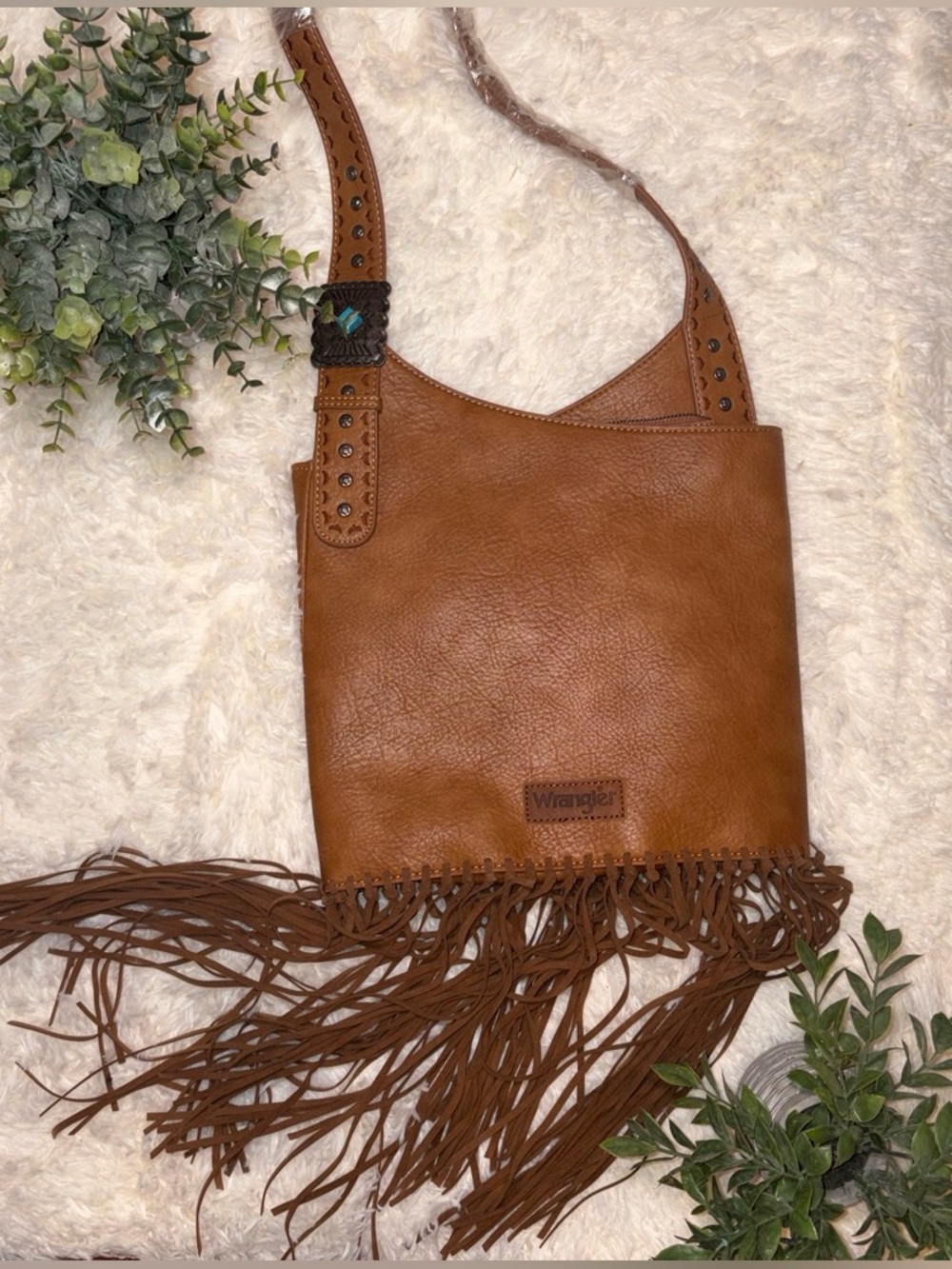 NWOT Wrangler Tan Fringe BOHO Shoulder Bag